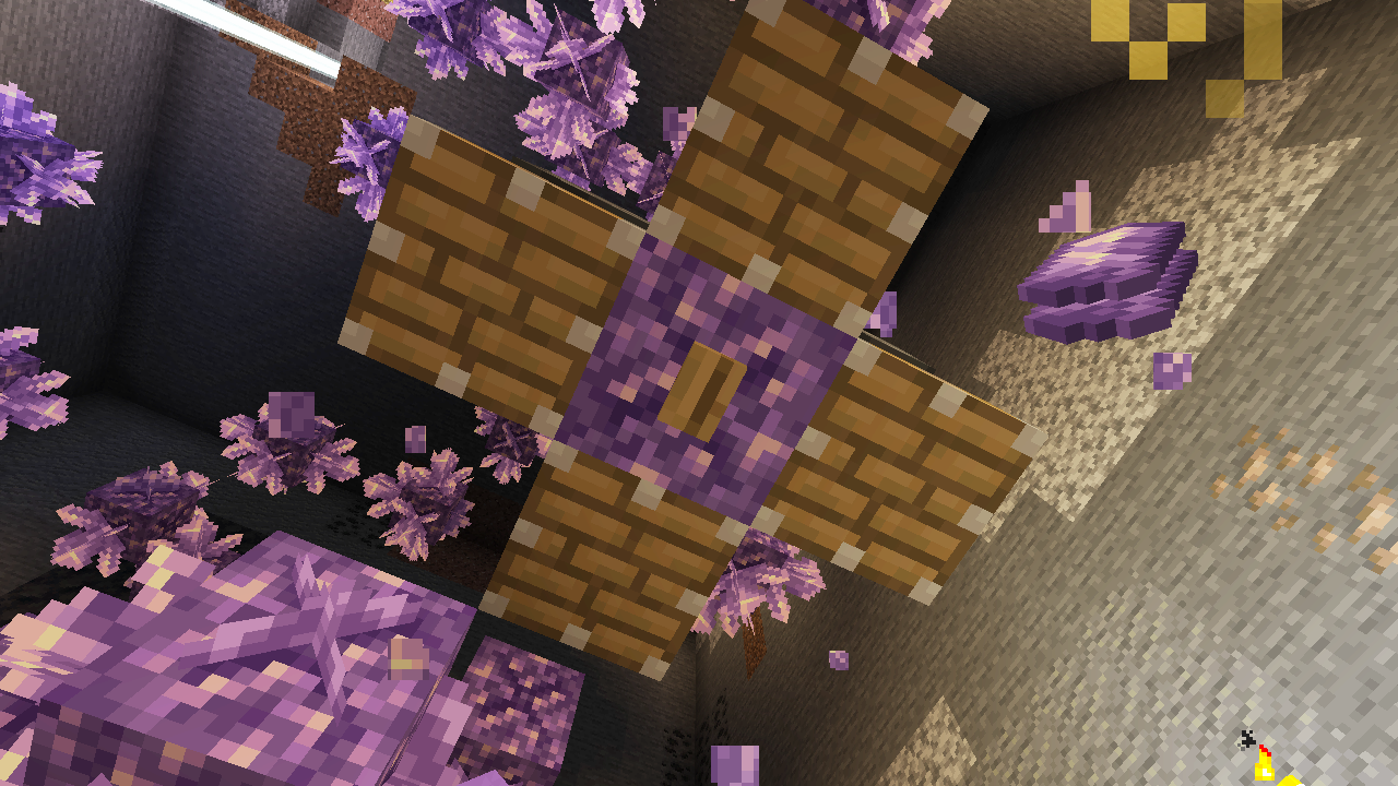 降り注ぐアメジスト うみどりのいまさらマイクラ街づくり