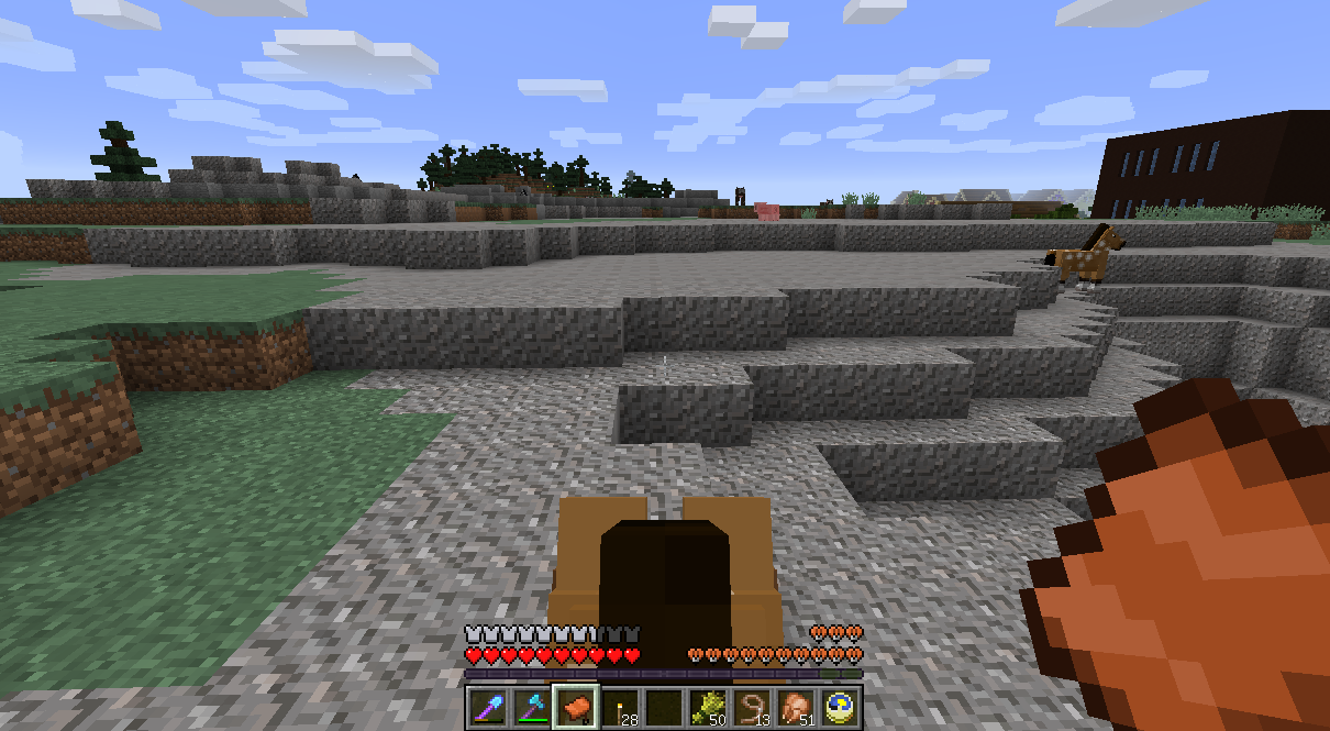 お馬はみんなざっざか走る うみどりのいまさらマイクラ街づくり