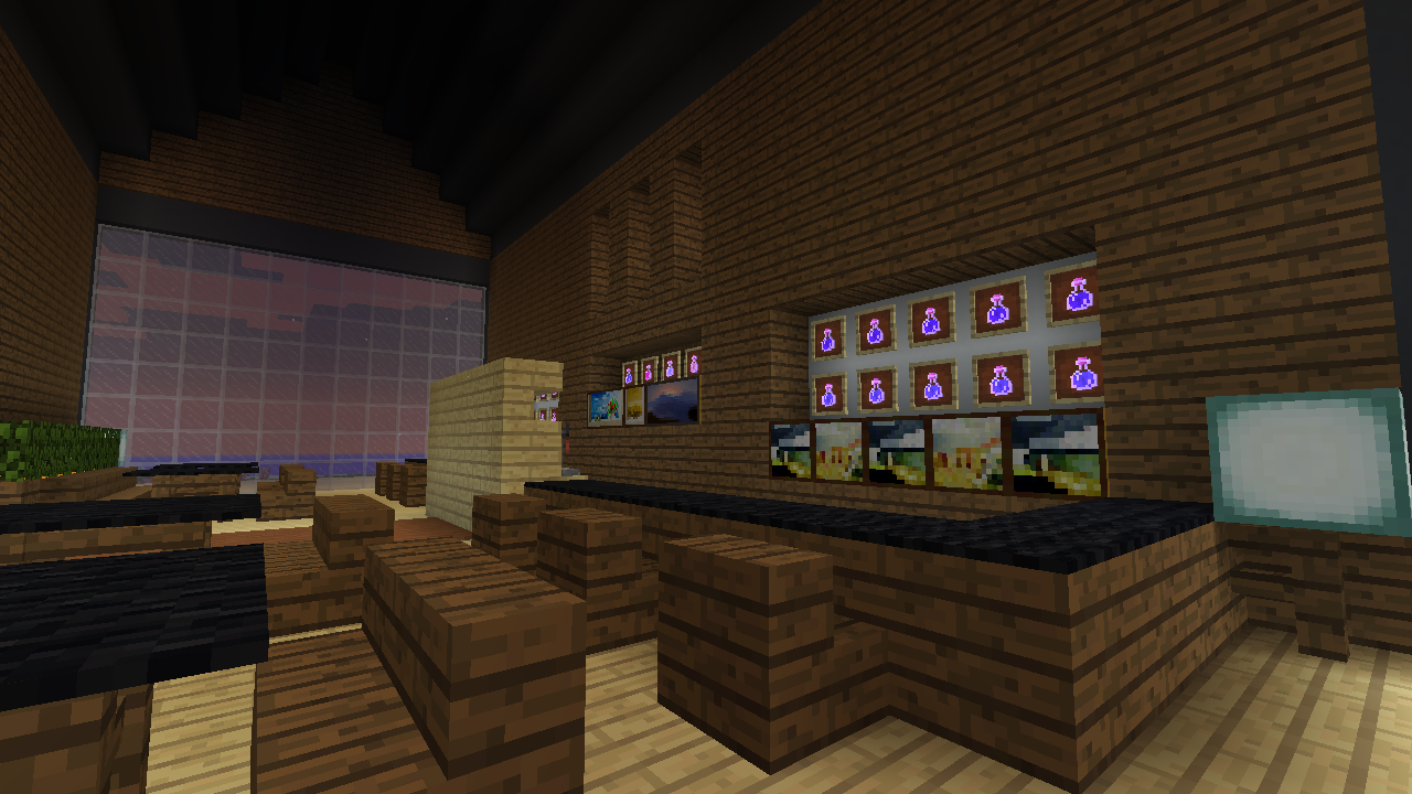 海の上のbar ３ バイオレット スカイ うみどりのいまさらマイクラ街づくり