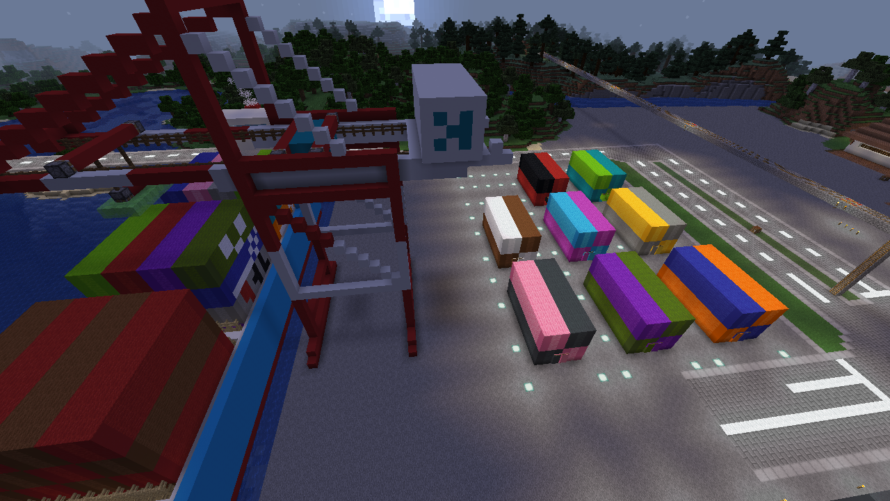 海の門 ７ コンテナターミナル うみどりのいまさらマイクラ街づくり