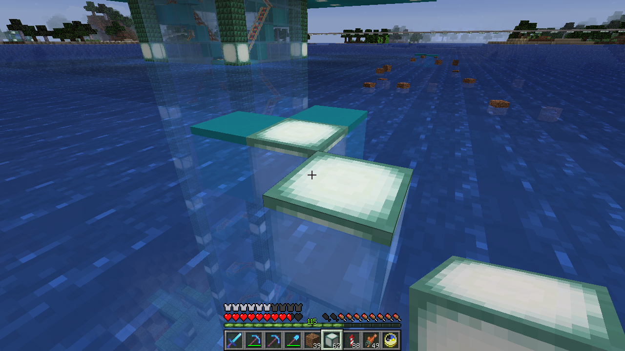 村人たちに誇れるしごとを １ ウォーターフロートの壁 うみどりのいまさらマイクラ街づくり