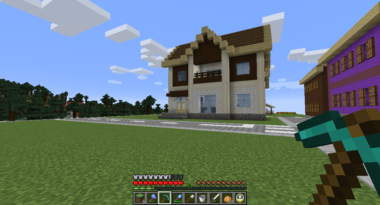 エクステリアのある街に うみどりのいまさらマイクラ街づくり