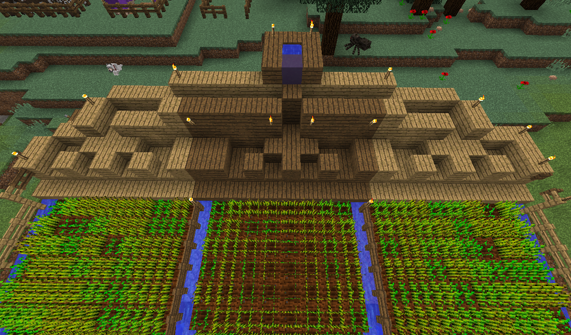 小麦自動収穫装置付き農場を作る うみどりのいまさらマイクラ街づくり