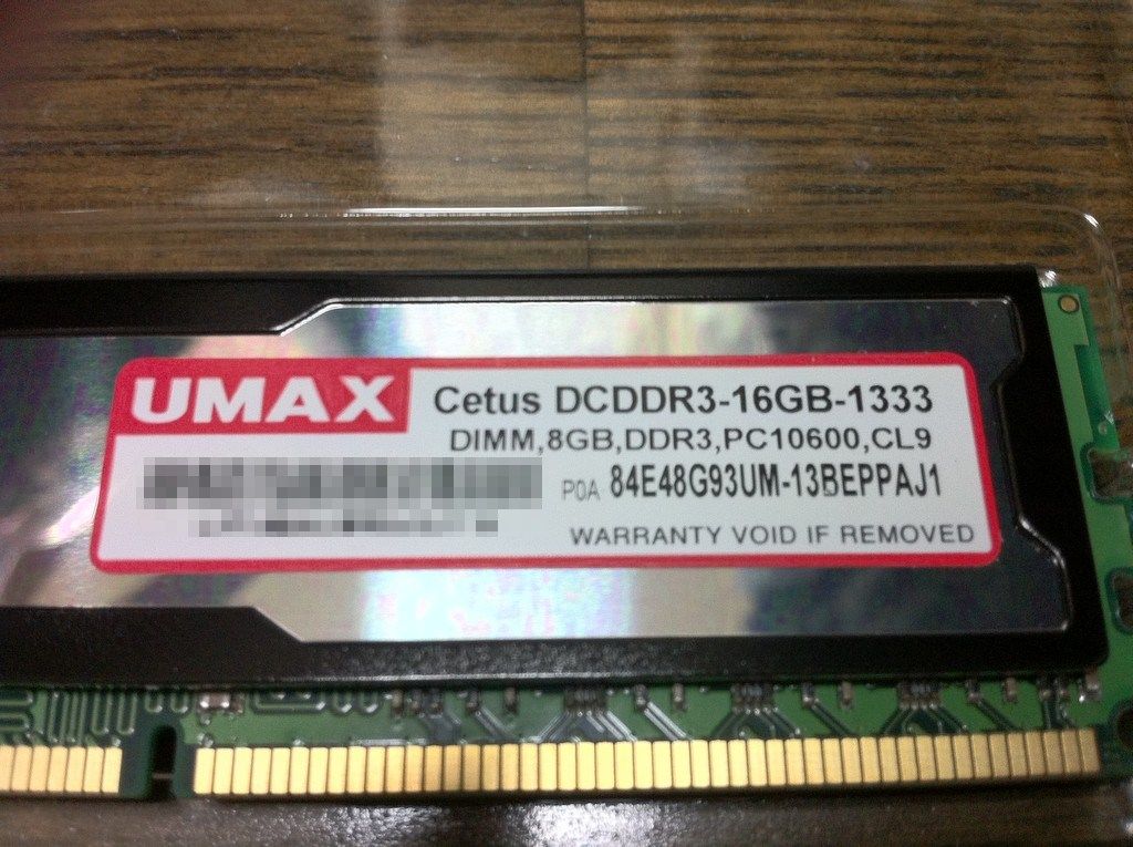 メモリー UMAX Cetus DCDDR3-8GB-1333 6枚 メモリー UMAX Cetus DCDDR3-8GB-1333 6枚