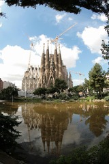 隣の公園から見たサグラダ・ファミリア