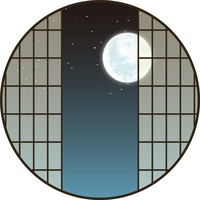丸窓と満月