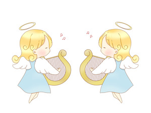 ハープを奏でる天使