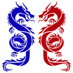 赤と青の龍