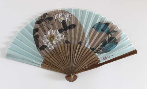 若冲扇子 紫陽花・鉄線