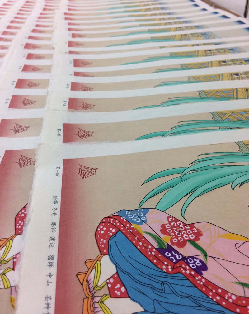 Amazon.co.jp: ボカロ ミク×招き猫 浮世絵木版画 招猫初音未来図