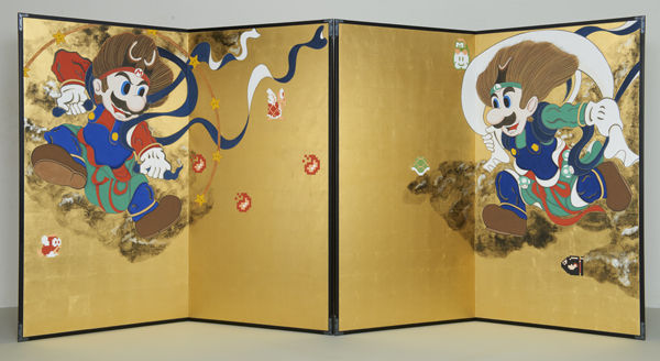 マリオ＆ルイージ図屏風 木版画 その2 : 芸艸堂 店主の日記
