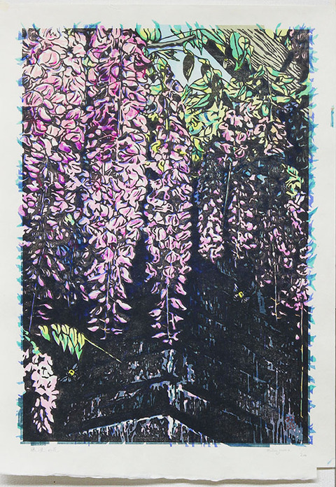 壬生川純一 新作木版画「藤波の花」 : 芸艸堂 店主の日記