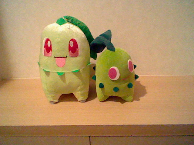 pokemon time チコリータぬいぐるみと、手持ちの他の pokemon time チコリータぬいぐるみと、手持ちの他の
