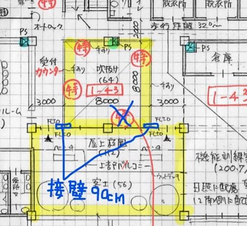 製図 外壁部分は防火区画不要だが接壁に注意 Ura410 ウラシドウ 物語