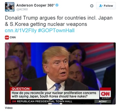 トランプ 日本は金持ちなんだから原爆も自分で作れ