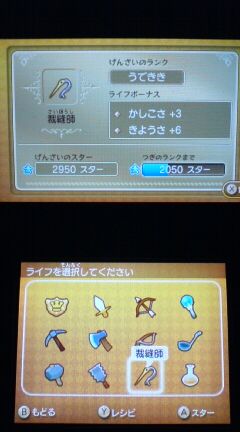 3ds ファンタジーライフ プレイ日記 その32 裁縫師 のマスターライセンス 裏ブログ Urataidou部 3ds ファンタジーライフ プレイ日記 その32 裁縫師 のマスターライセンス 裏ブログ Urataidou部