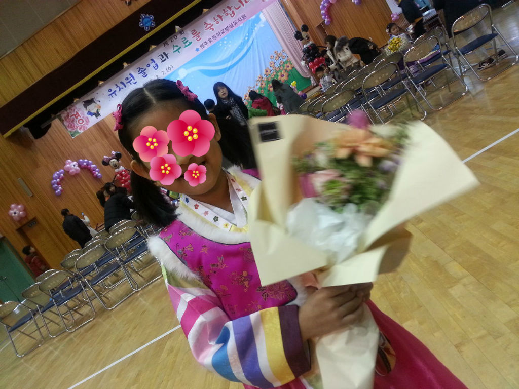 幼稚園の卒園式の花束 韓国ウリウリ日記