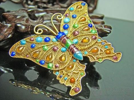 中国伝統工芸品 【中国語：花丝镶嵌 】Filigree inlaid metal art