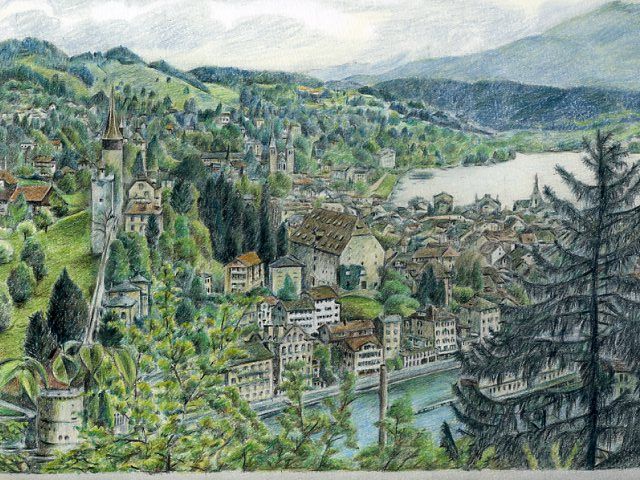 色鉛筆の風景画2作目 ゲーム大好き ピアノのせんせ 色鉛筆の風景画2作目 ゲーム大好き ピアノのせんせ