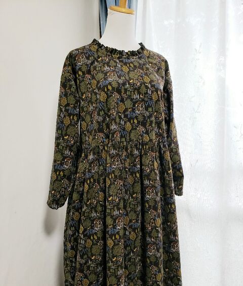 うさぎ柄 の 秋色ワンピース うさぷりん うさぎ柄 の 秋色ワンピース うさぷりん