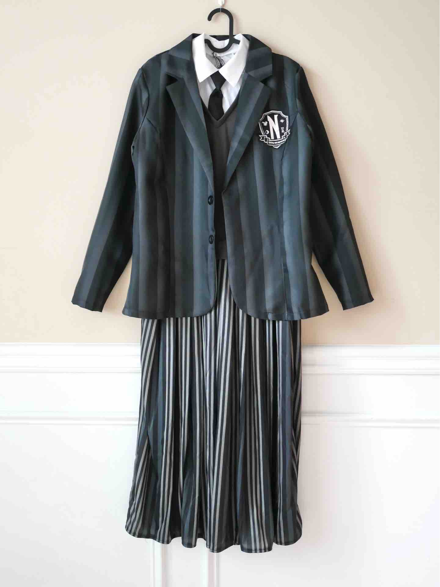 【ハロウィンに！】ウェンズデー制服6点セット！ 51Ze0fg+xtL._AC_UF350,