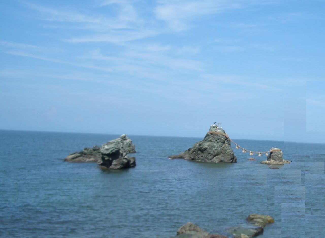 09 8 3 月 二見興玉神社 夫婦岩 三重県 ウシ子とウシ夫の牛歩旅