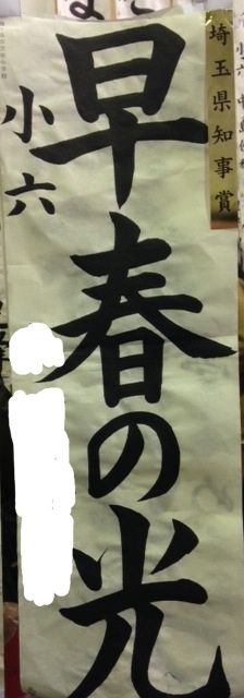 埼玉県書き初め中央展知事賞作品 雨春書院