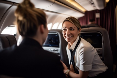 飛行機でＣＡさんと向かい合わせになる席になったんやけど…