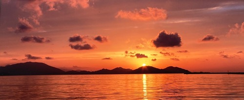 小浜湾の夕陽