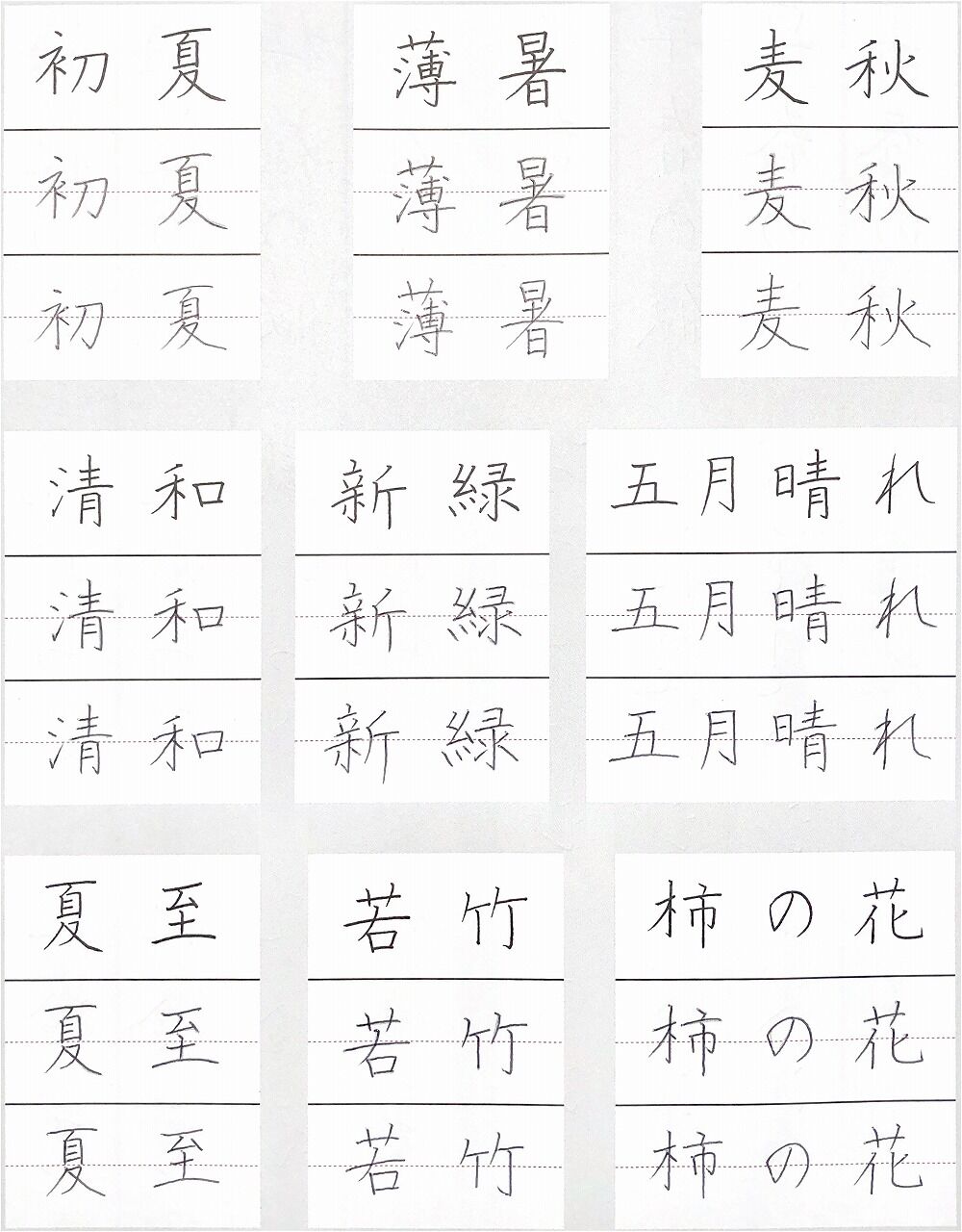 124日目 129日目 日ペンボールペン習字講座 転猫墨戯 書道と桃球 時々日常