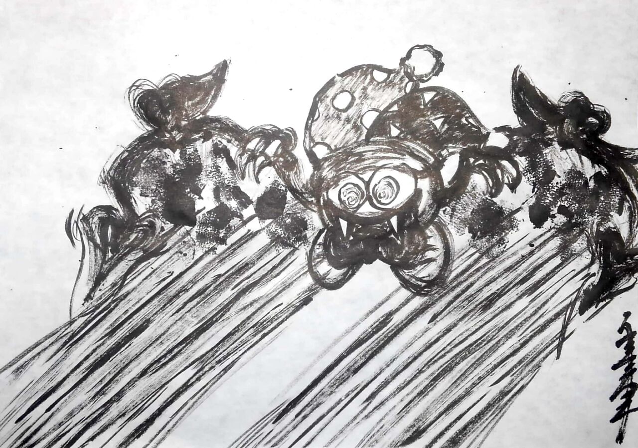 水墨カービィまとめ No 451 460 書道料理人 書道と桃球 時々日常