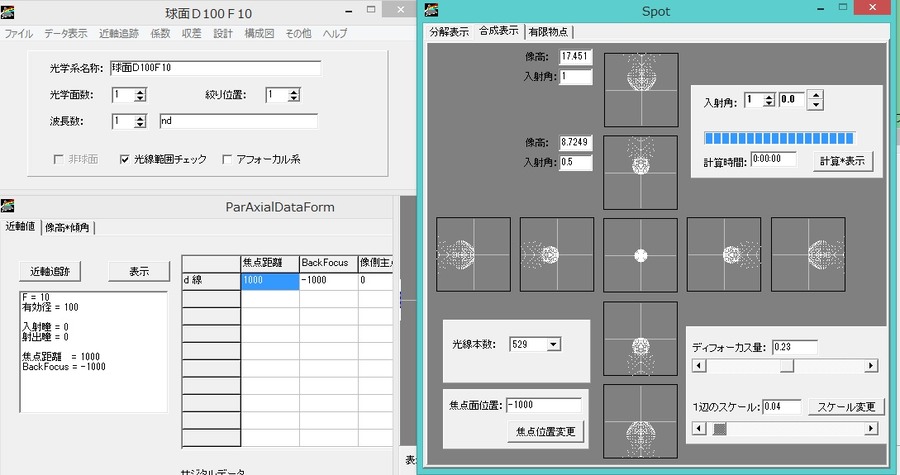 10cmF10球面　中心7.5μm