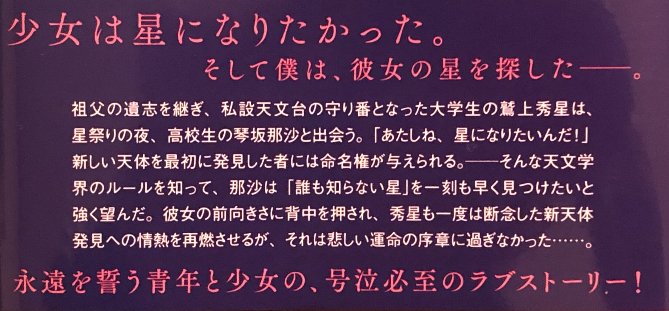 星になりたかった君と 読書感想文 ネタバレ含んでないつもり 浮気なぼくら 星になりたかった君と 読書感想文 ネタバレ含んでないつもり 浮気なぼくら
