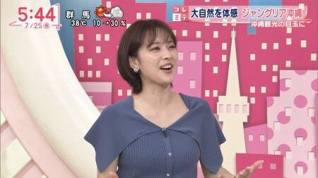 河出奈都美アナ、隠しきれない巨胸が勝手に揺れてしまう
