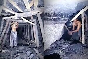 【動画】昔ながらの方法で地下深くを掘る炭鉱労働者のお仕事(@_@;)