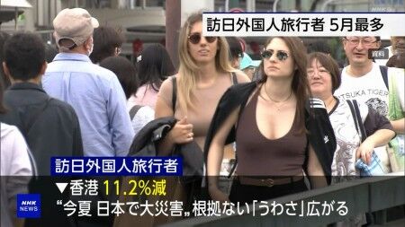 外国人さん、胸元ガバガバの谷間チラと乳揺れが見放題だった
