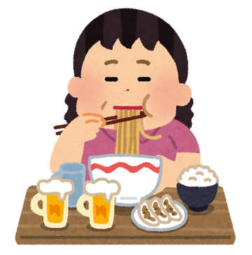 syokuji_tabesugi_woman