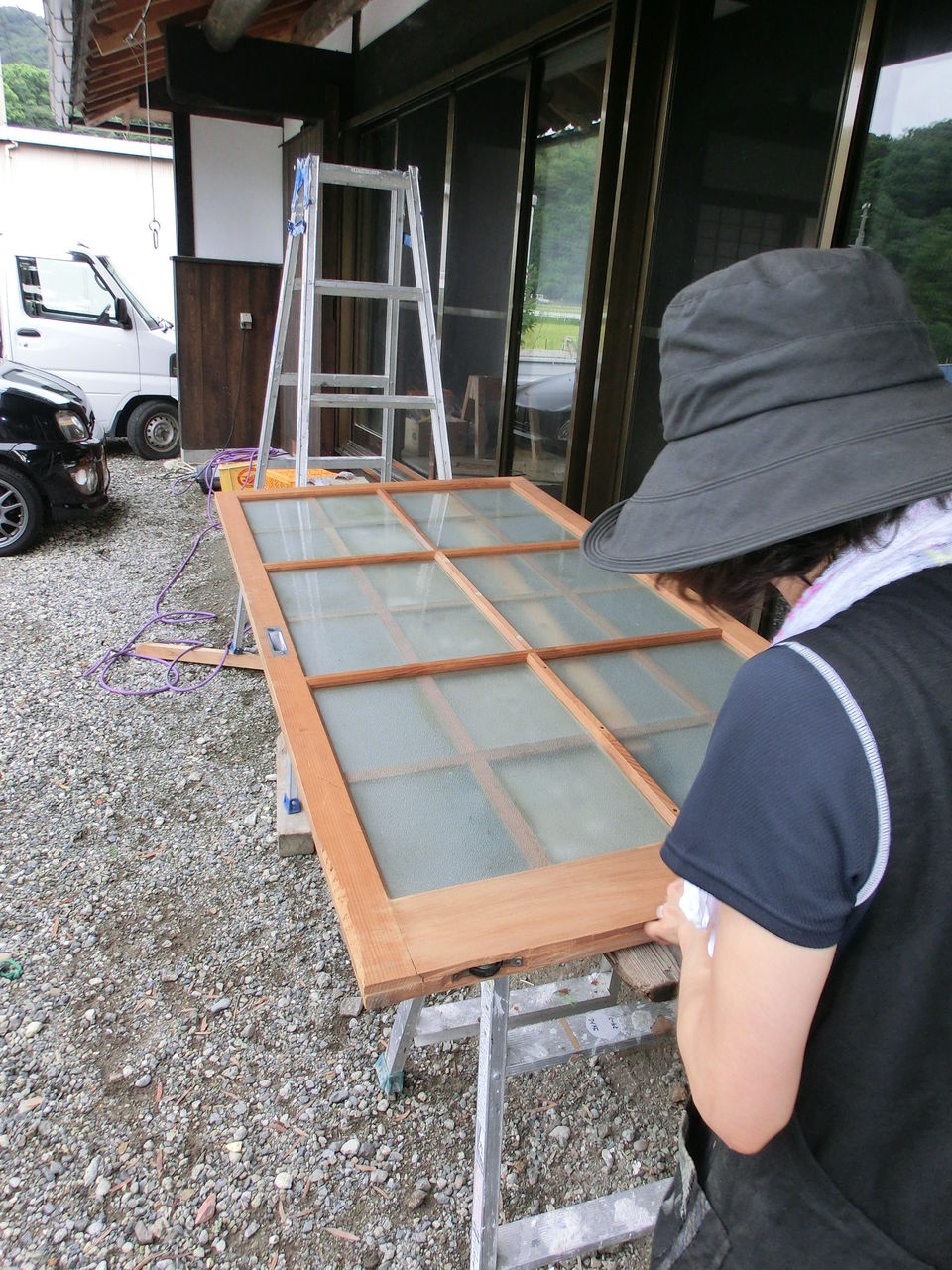 家具 障子洗い ガラス戸の汚れ取り うずの田舎暮らし