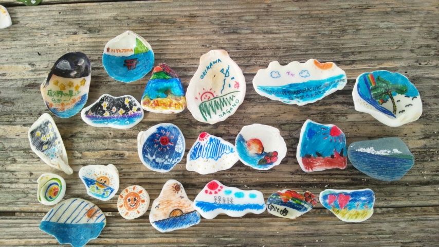離島編 伊江島その118 みんなの貝殻絵画 気付いたら 歩いて日本一周してました 離島編 伊江島その118 みんなの貝殻絵画 気付いたら 歩いて日本一周してました