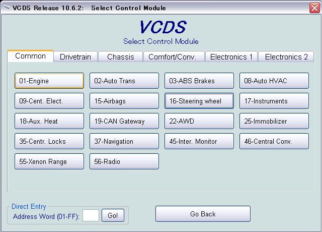 ゴルフ6 クルーズコントロールをVCDSでコーディング : レグナムVR-4曼陀羅