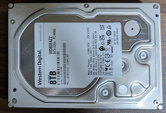 HHD WESTERN DIGITAL WD80EAZZ 8TB 交換修理 : vafee blog