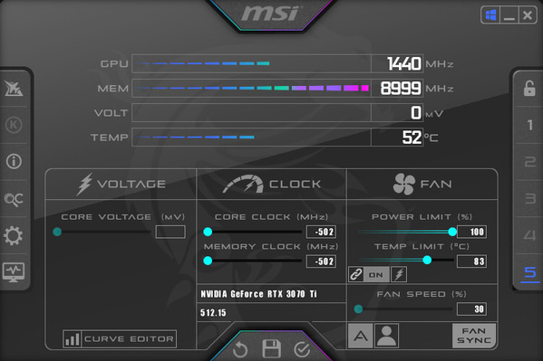 FF14 RTX3070Tiクロックダウン Benchmark03