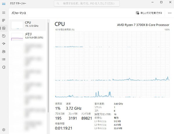 Windows11 RYZEN クロック