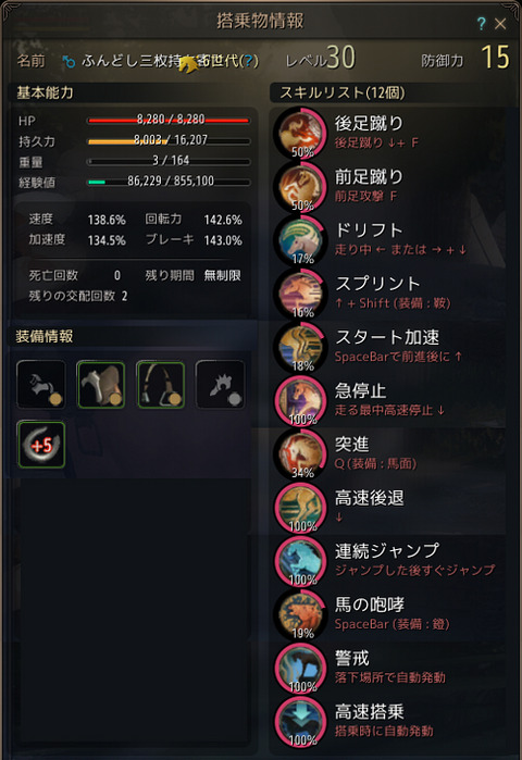 黒い砂漠 6世代馬 駿馬