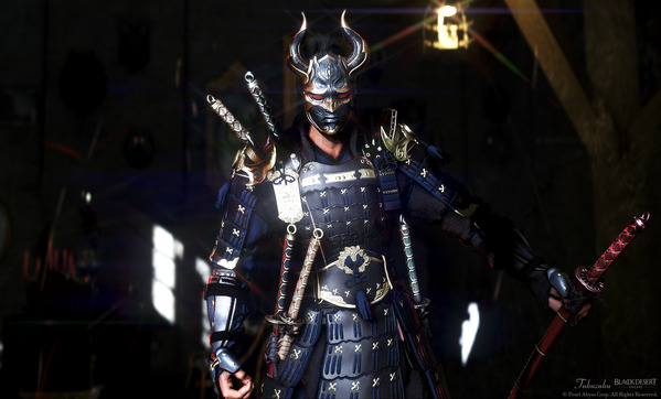 黒い砂漠 忍者 [NJ] 白の山猫アーマー 暗鬼ヘルム