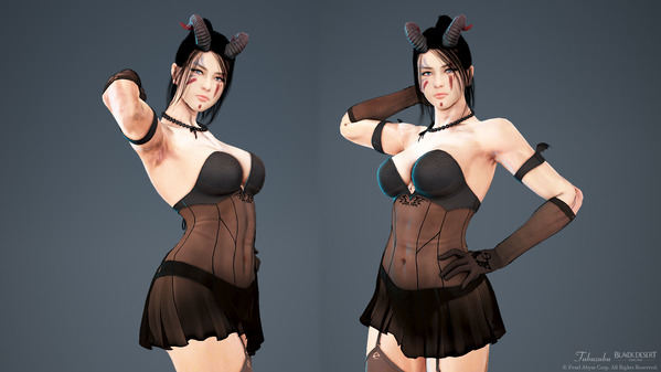 黒い砂漠 くノ一 デモニス(B)衣装 マント非表示