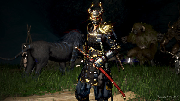 黒い砂漠 忍者 [NJ] 白の山猫アーマー 暗鬼ヘルム