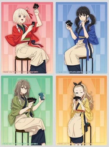 錦木千束、井ノ上たきな、中原ミズキ、クルミ キャラクター
