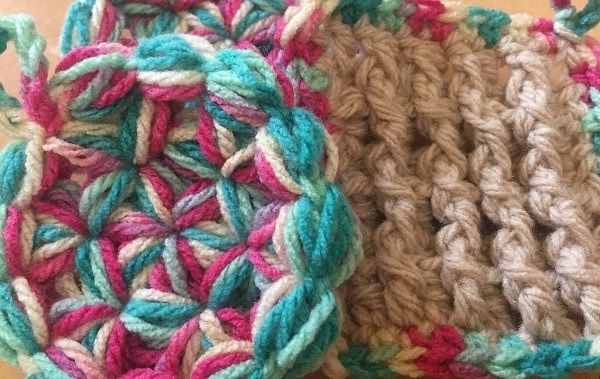 ダイソーのアクリル毛糸で編むカラフルエコたわし