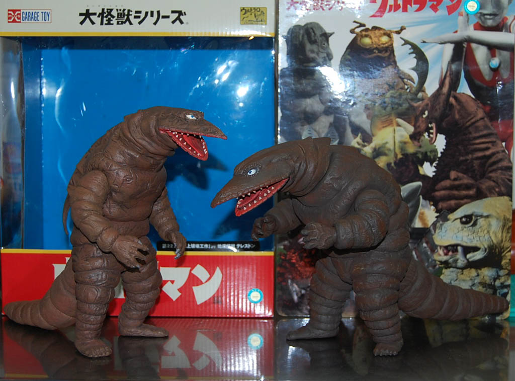 エクスプラス大怪獣シリーズ　テレスドン❷ 頭部交換のパーツ付 箱なし エクスプラス大怪獣シリーズ パンドン 改造パーツ付 箱なし